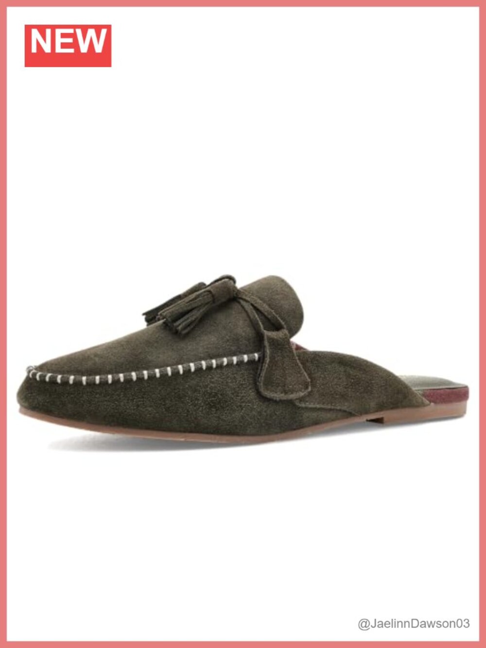 Suede Mules Loafers Slip-On Tassel Whipstitch Padded Insole